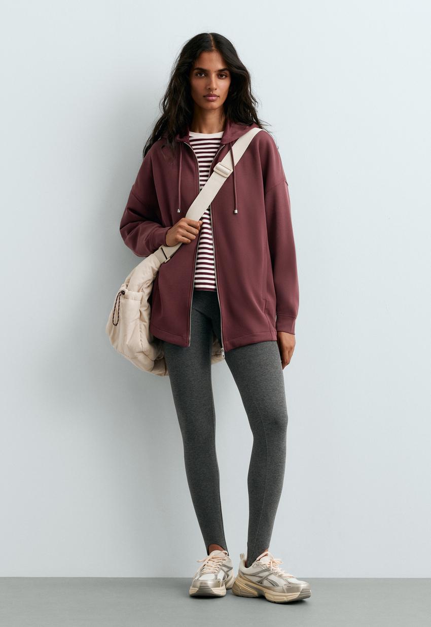Casaco oversize em modal suave com rib
