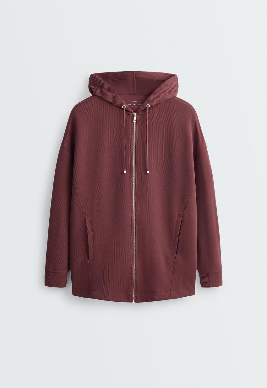 Casaco oversize em modal suave com rib