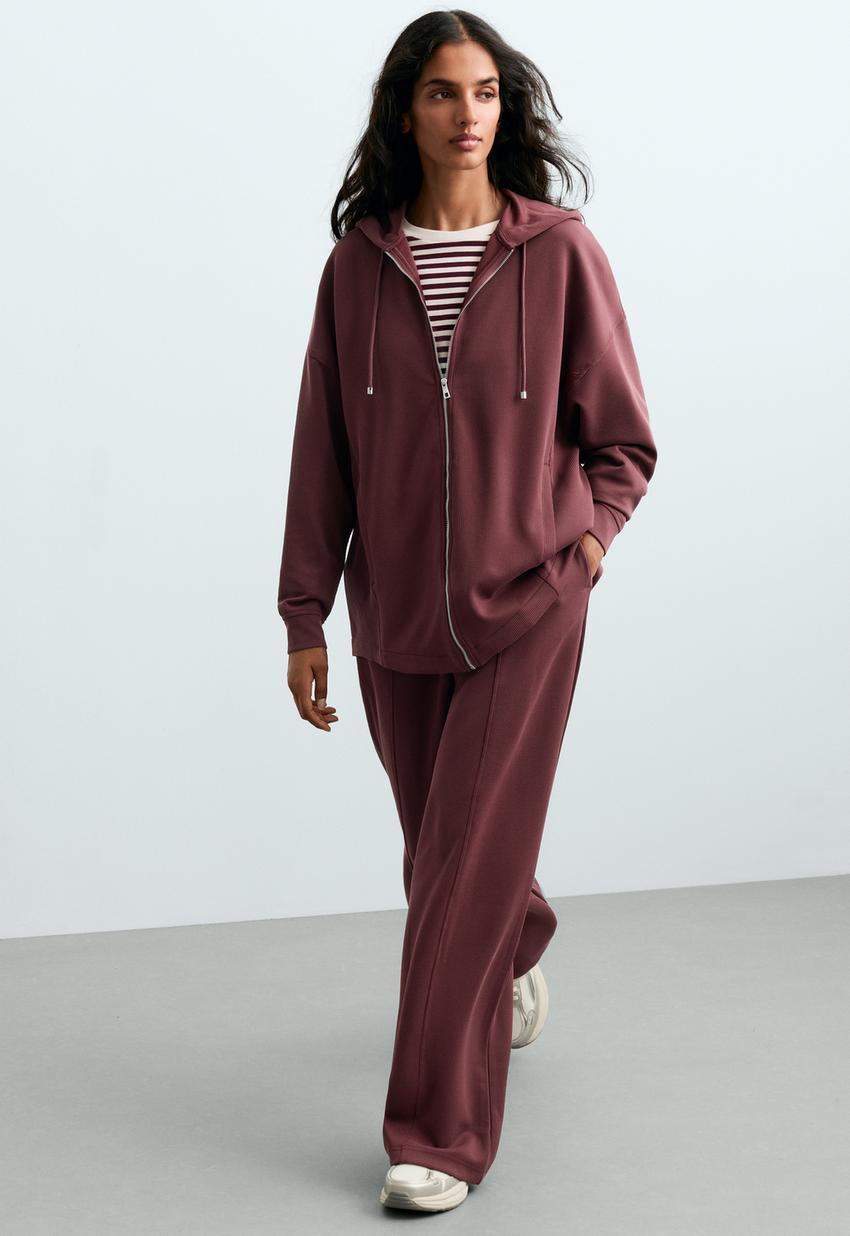 Casaco oversize em modal suave com rib