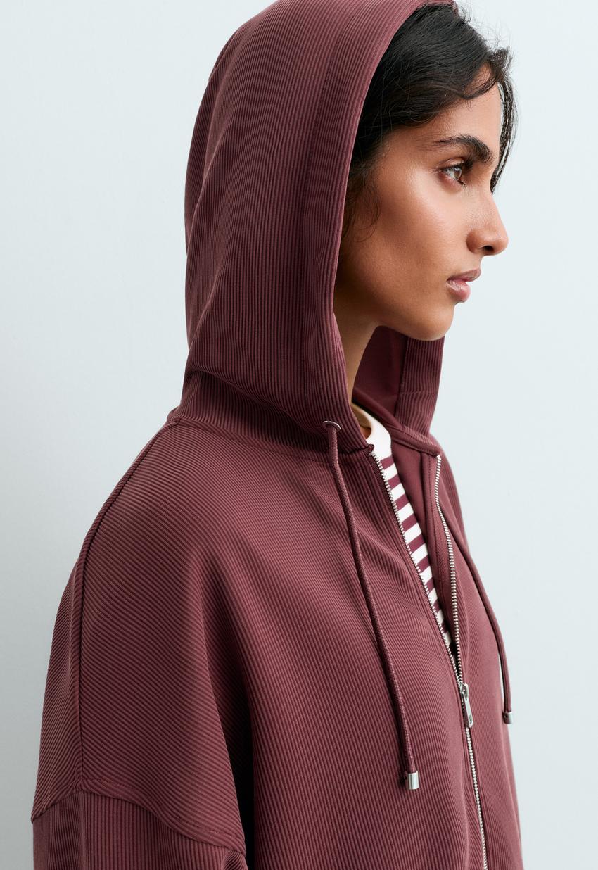 Casaco oversize em modal suave com rib