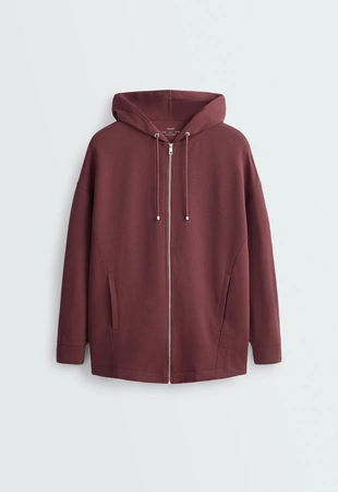 Куртка oversize из модала с мягкой отделкой и ребристой отделкой- Заказать в России