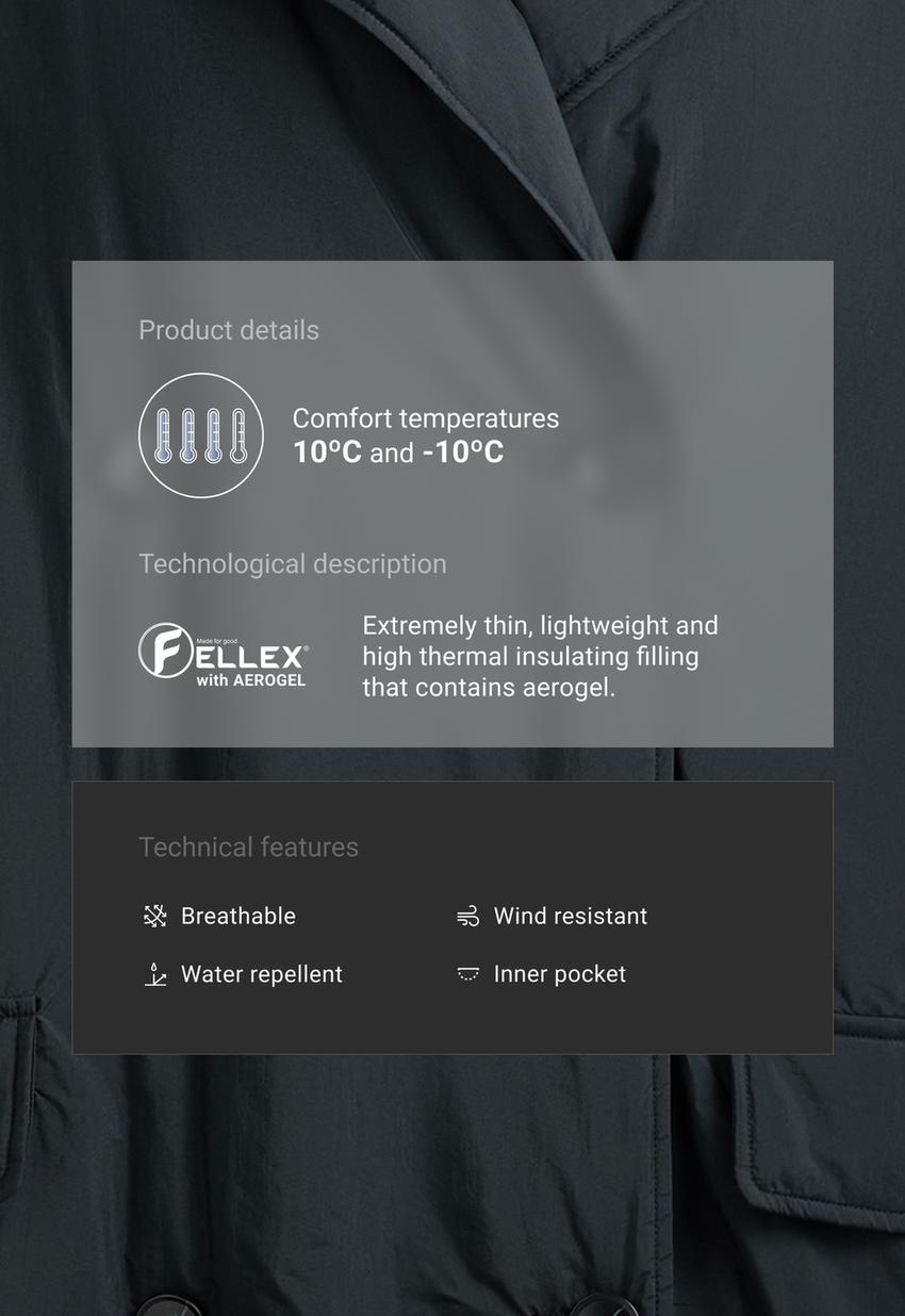 Утепленная куртка миди FELLEX® AEROGEL на пуговицах