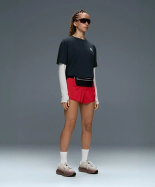 Boxy short-sleeved cotton blend print T-shirt- Заказать в России