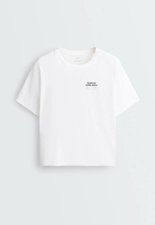 Printed boxy short-sleeved cotton blend T-shirt- Заказать в России