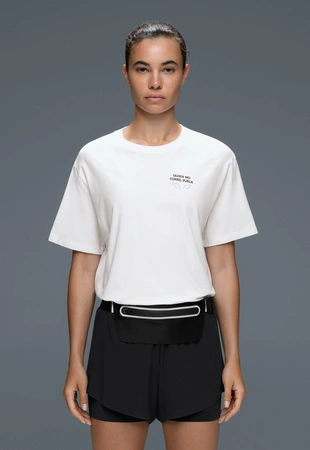 Printed boxy short-sleeved cotton blend T-shirt- Заказать в России
