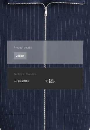 Pinstripe boxy jacket with modal- Заказать в России