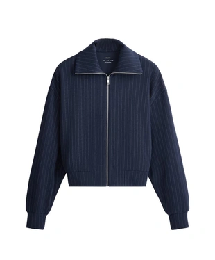 Pinstripe boxy jacket with modal- Заказать в России