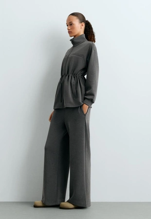 Long soft-touch pinstripe modal jacket- Заказать в России