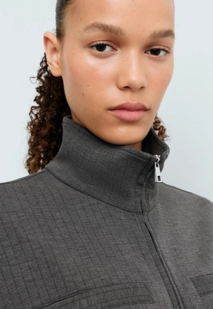 Long soft-touch pinstripe modal jacket- Заказать в России