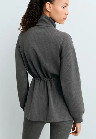 Long soft-touch pinstripe modal jacket- Заказать в России