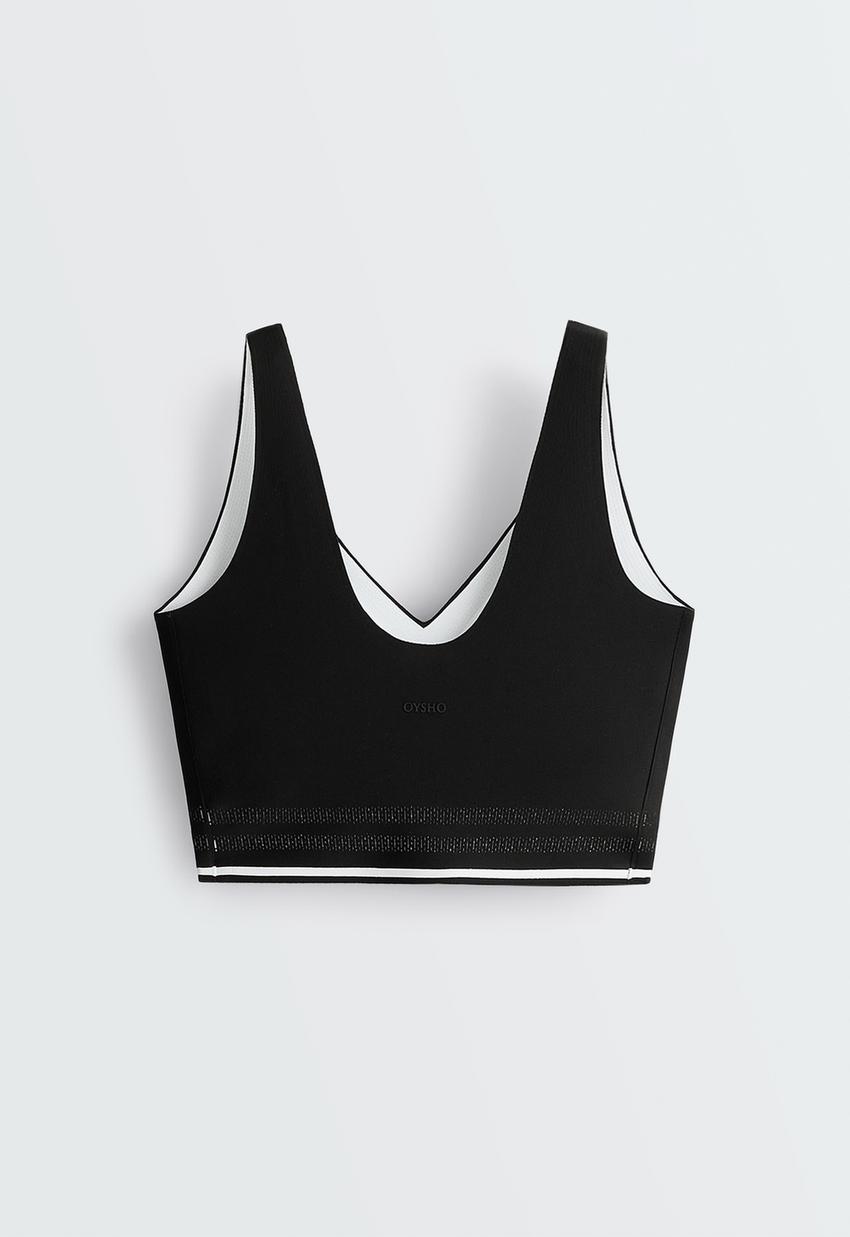 Sutiã de desporto Perfect-adapt, suporte médio e piping