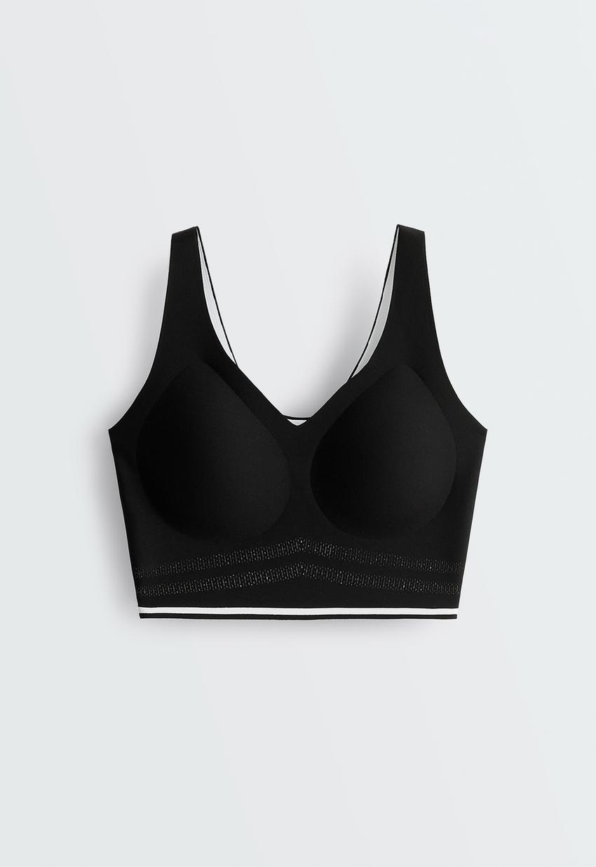 Sutiã de desporto Perfect-adapt, suporte médio e piping