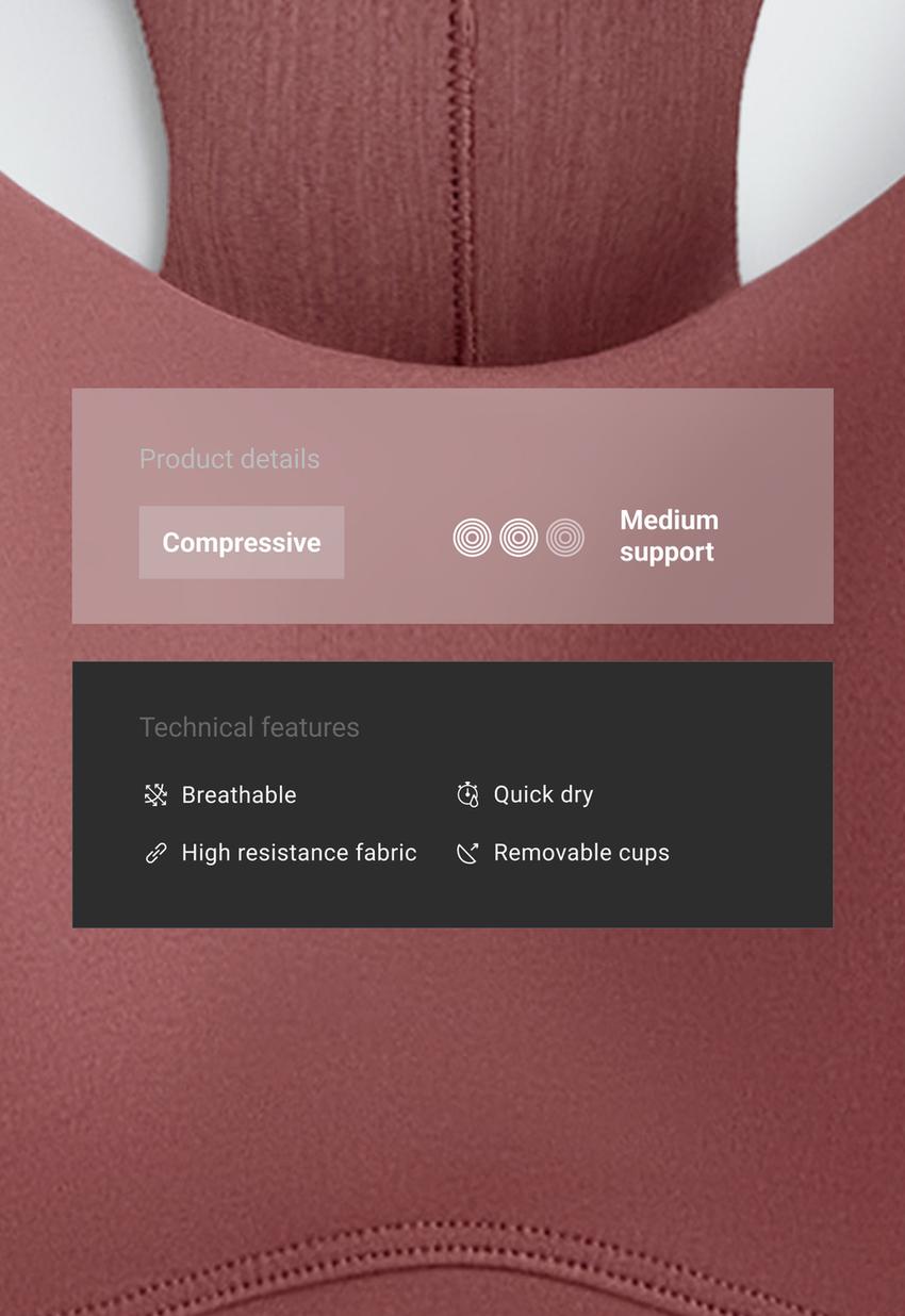 Спортивный бюстгальтер Compressive, средняя поддержка