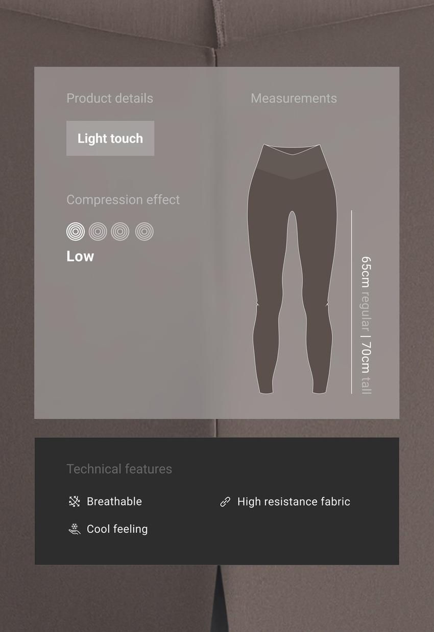 Легинсы с высокой посадкой Light Touch, V-образный пояс, 65 см