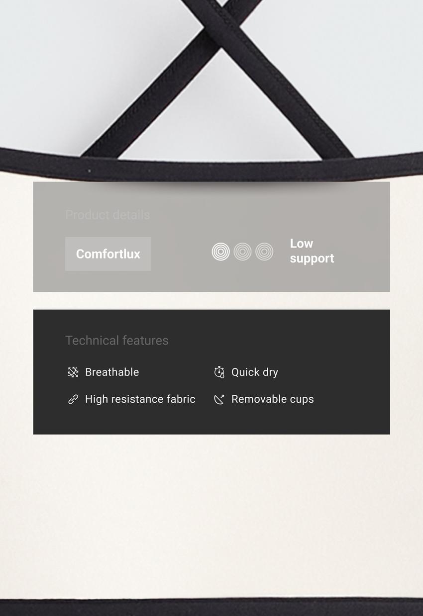 Контрастный спортивный бюстгальтер Comfortlux