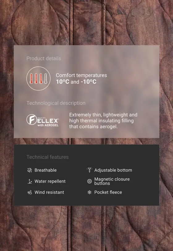 Короткая стеганая куртка FELLEX® AEROGEL с принтом