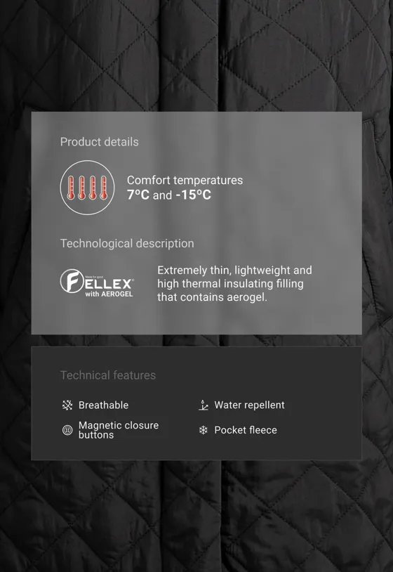 Длинная куртка FELLEX® AEROGEL с контрастным воротником