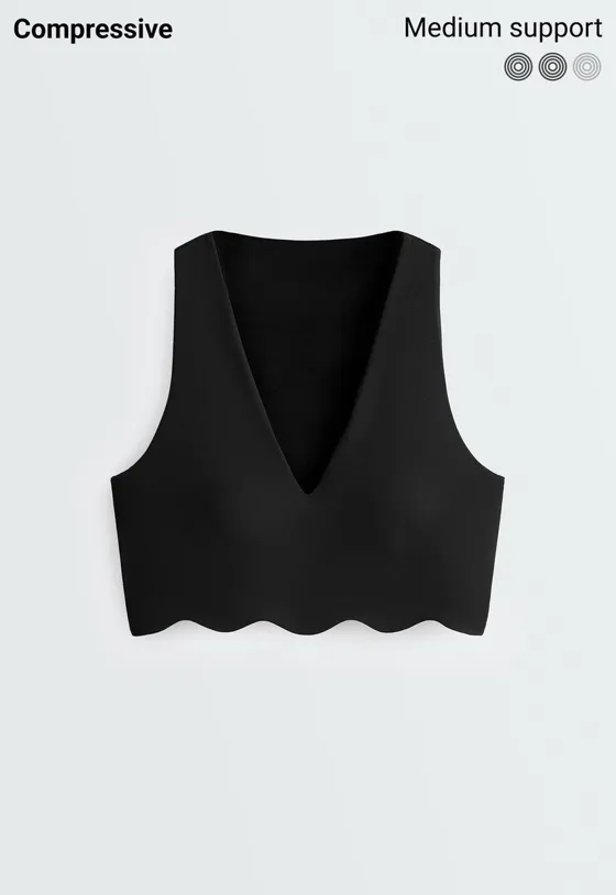 Спортивный бюстгальтер Compressive с волнистым краем