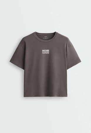Boxy Fit cotton blend print T-shirt- Заказать в России