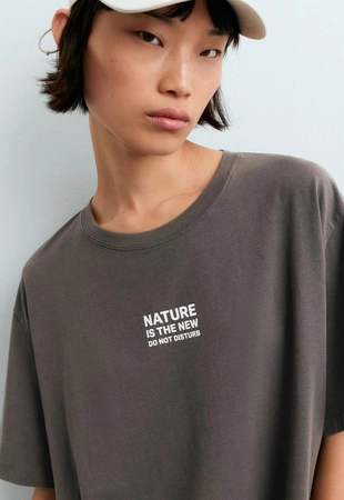Boxy Fit cotton blend print T-shirt- Заказать в России