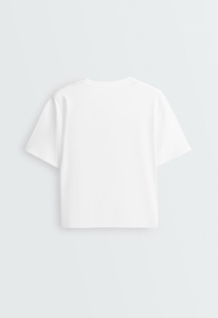 T-shirt Boxy em mistura de algodão estampado