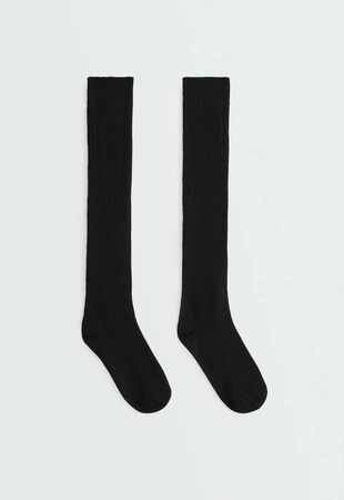 BLACK|7040/484/800 - OYSHO Длинные носки с 22% кашемира и 10% шерсти