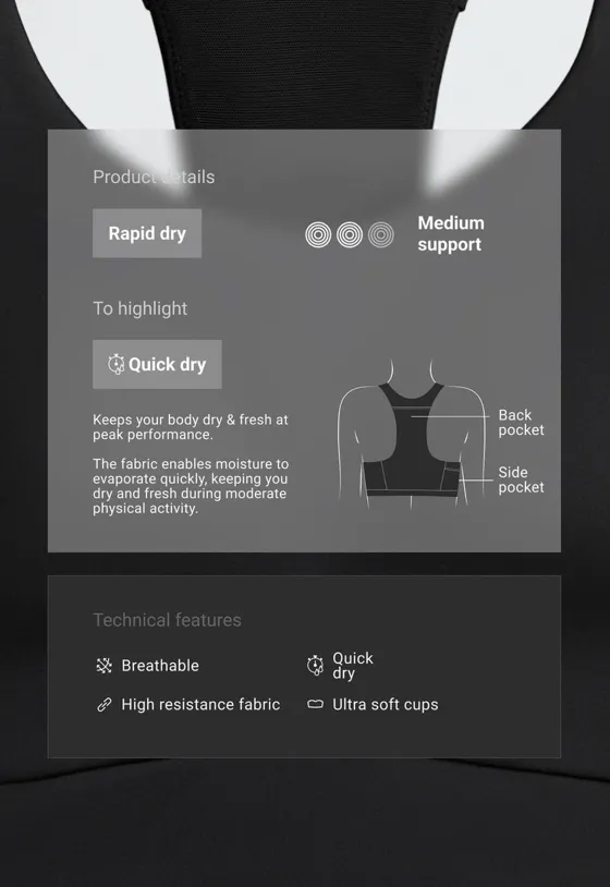 Спортивный бюстгальтер Rapid Dry, средняя поддержка