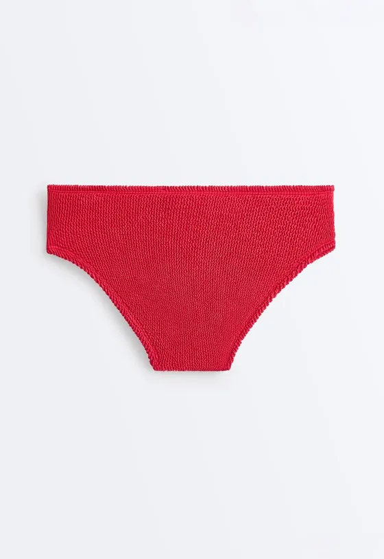 Плавки бикини с U-вырезом из ткани crinkle