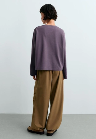 Relaxed Fit long sleeve 100% cotton T-shirt- Заказать в России