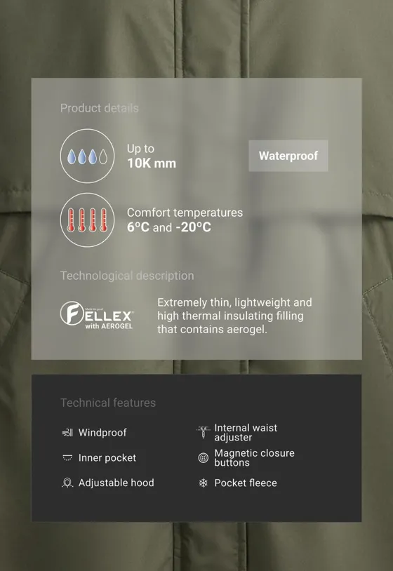 Длинная утепленная куртка FELLEX® Aerogel 10k