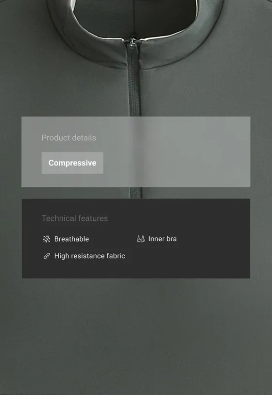 Майка - топ Compressive: Top, полумолния, вставки