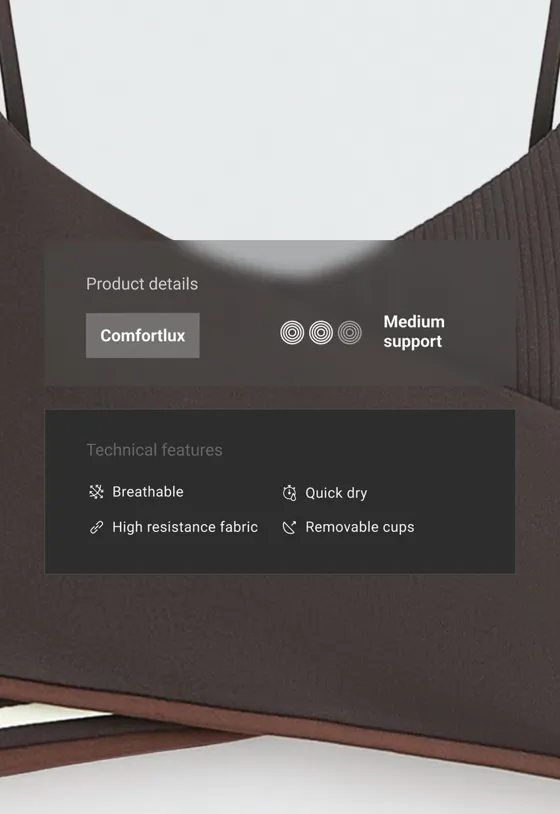 Спортивный бюстгальтер Comfortlux, средняя степень поддержки, Rib
