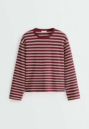 Relaxed long sleeve striped T-shirt- Заказать в России