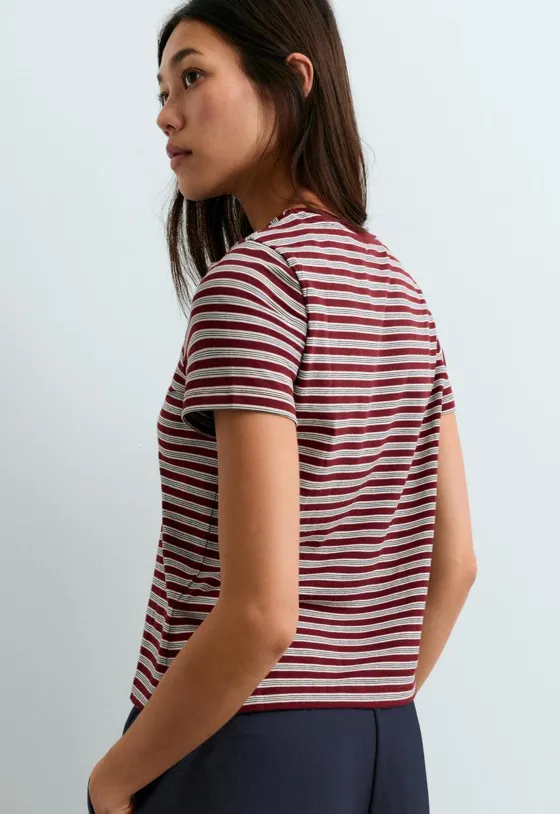 T-shirt de manga curta com mistura de algodão