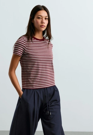 Cotton-blend short-sleeved T-shirt- Заказать в России