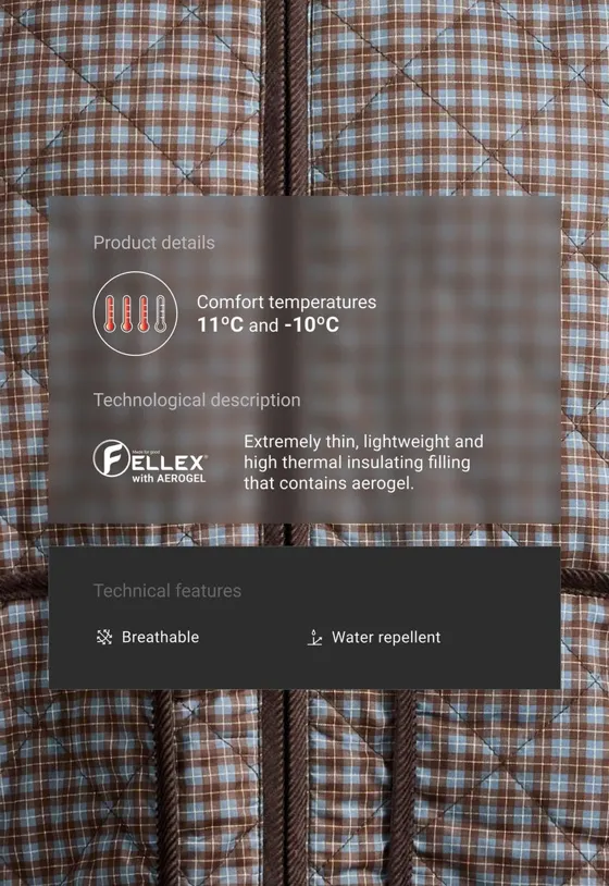 Стеганая миди-куртка FELLEX® Aerogel в клетку