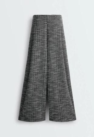 BLACK|6619/948/800 - OYSHO Брюки WIDE LEG RIB микс