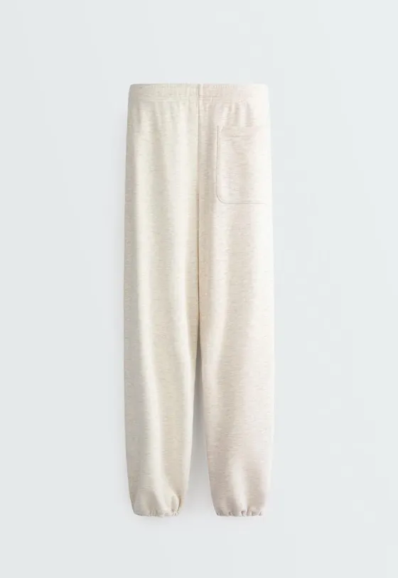 Прямые брюки из смесового футера с регулируемым низом
