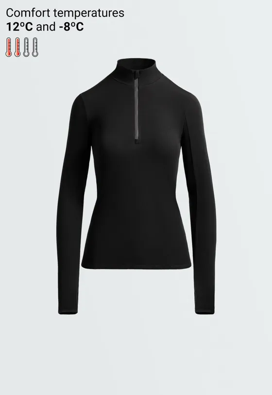 Термальная футболка Base layer с полумолнией