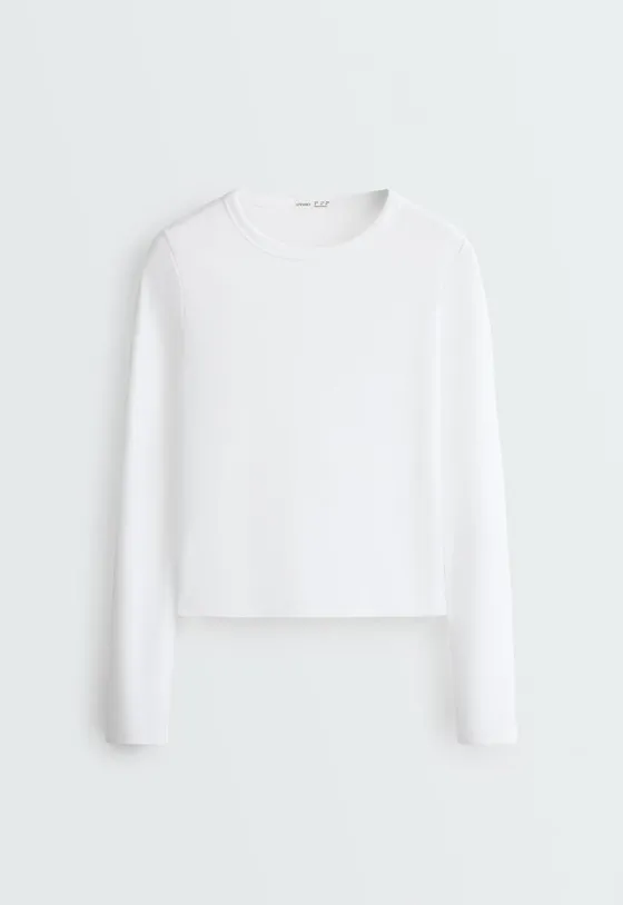 T-shirt Rib manga comprida