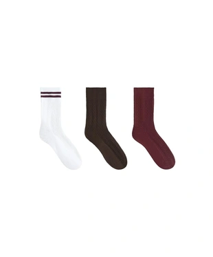 3 pairs of braided cotton-blend Classic socks- Заказать в России