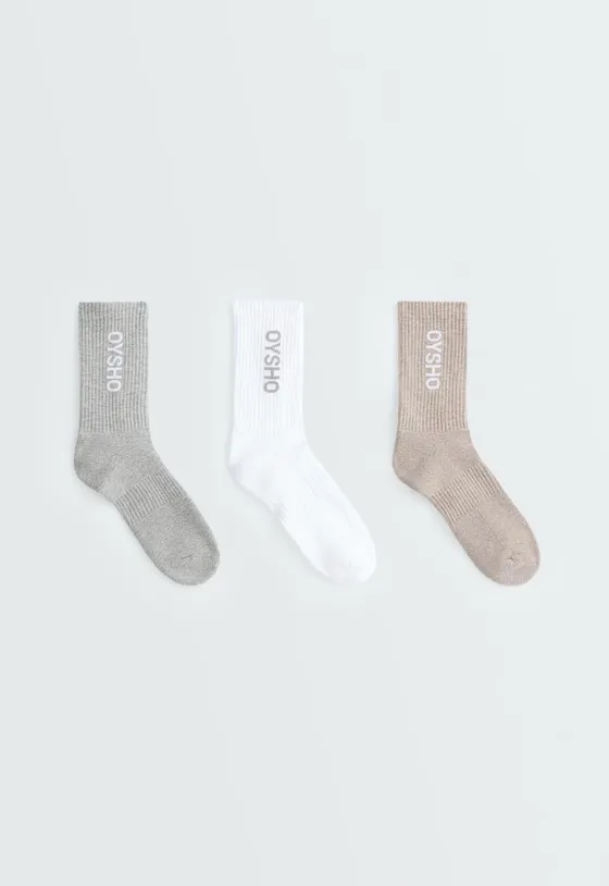 3 pares de meias Classic em mistura de algodão