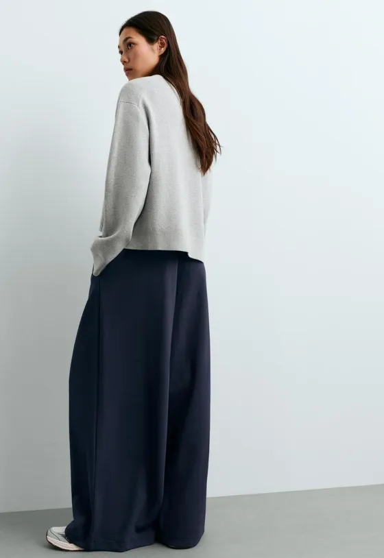Брюки Wide leg из хлопка пике