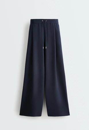 Брюки Wide leg из хлопка пике- Заказать в России