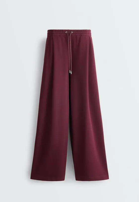 Брюки Wide leg из хлопка пике