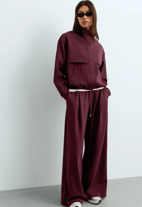 Брюки Wide leg из хлопка пике