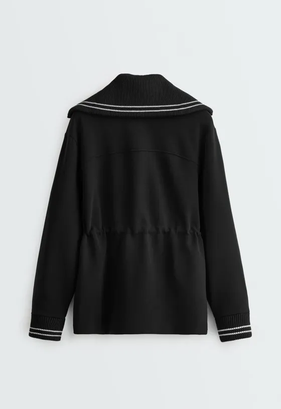Длинная куртка с модалом brushed piping