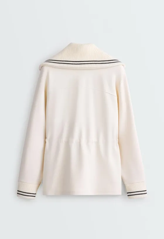 Длинная куртка с модалом brushed piping