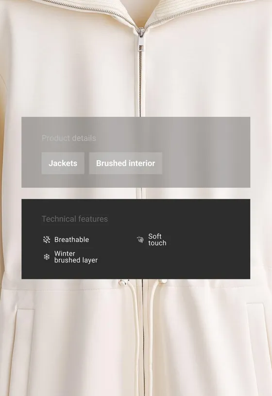 Длинная куртка с модалом brushed piping