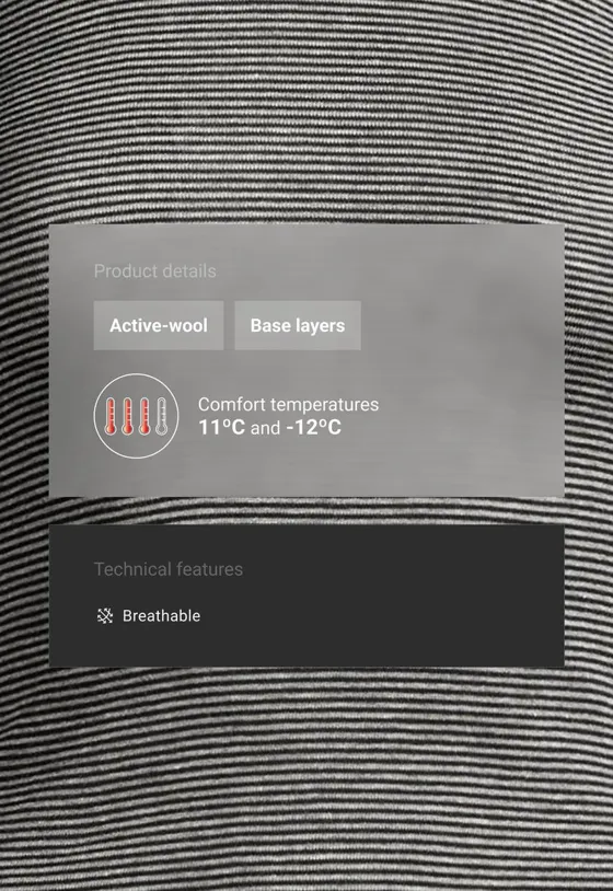 Футболка base layer с высоким воротником в полоску rib